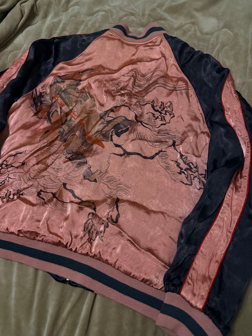 ２面用 japan script ライオン 虎日本限定スカジャン vintage