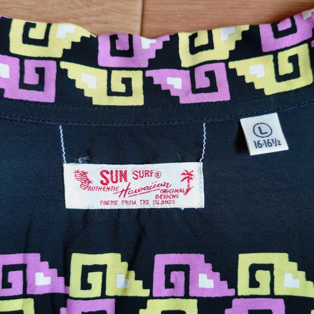 ✨️新品✨️SUN SURF ハワイアンシャツ✅️ブラック L‼️