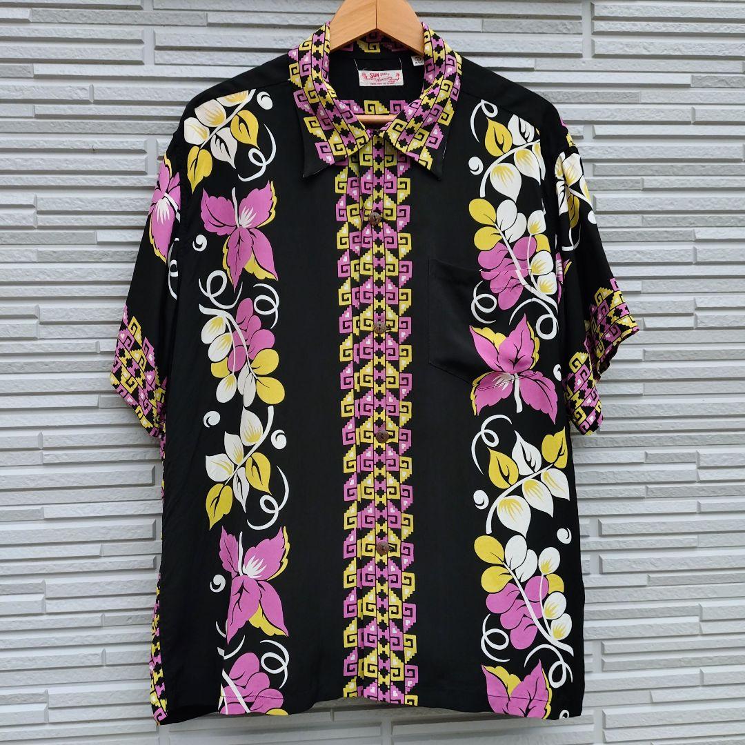 ✨️新品✨️SUN SURF ハワイアンシャツ✅️ブラック L‼️