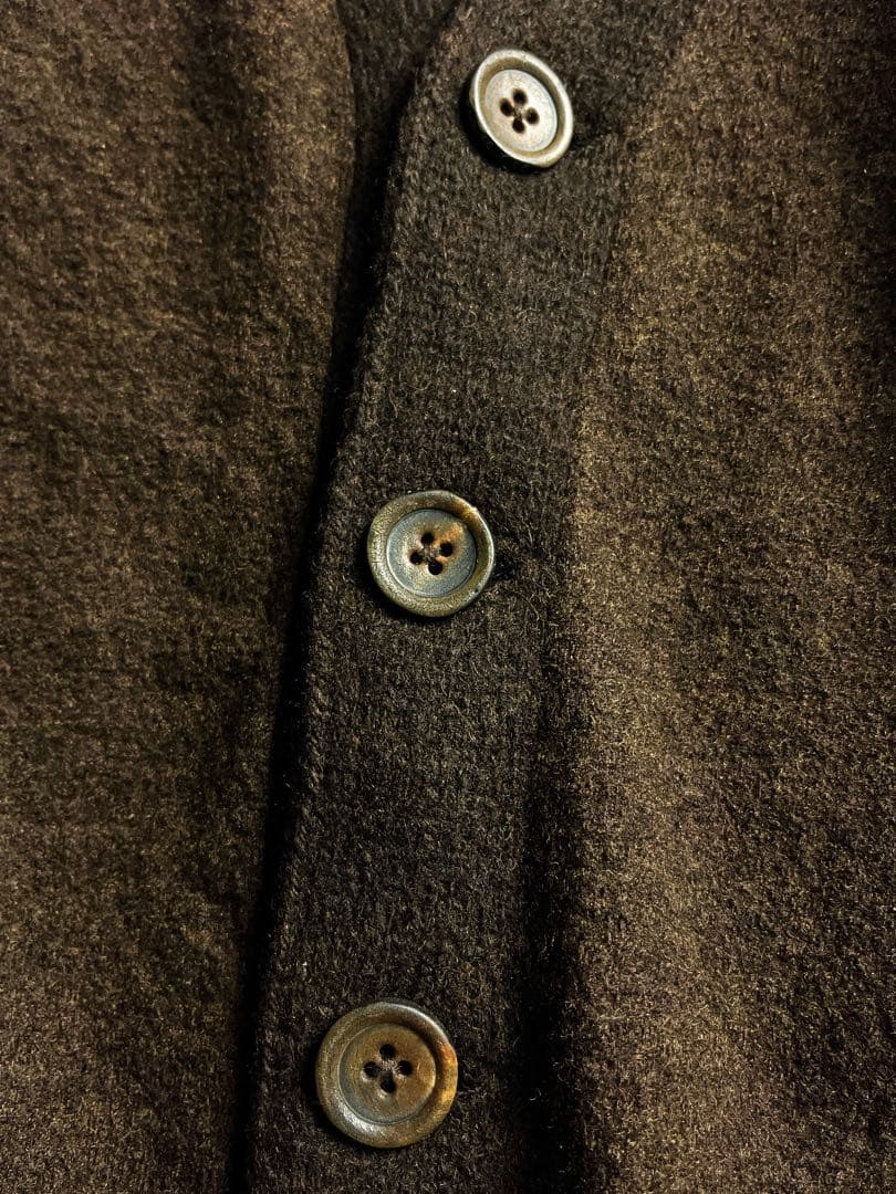 【BADOU-R 】45R 縮絨ウール ニットカーディガン ブラウン 2