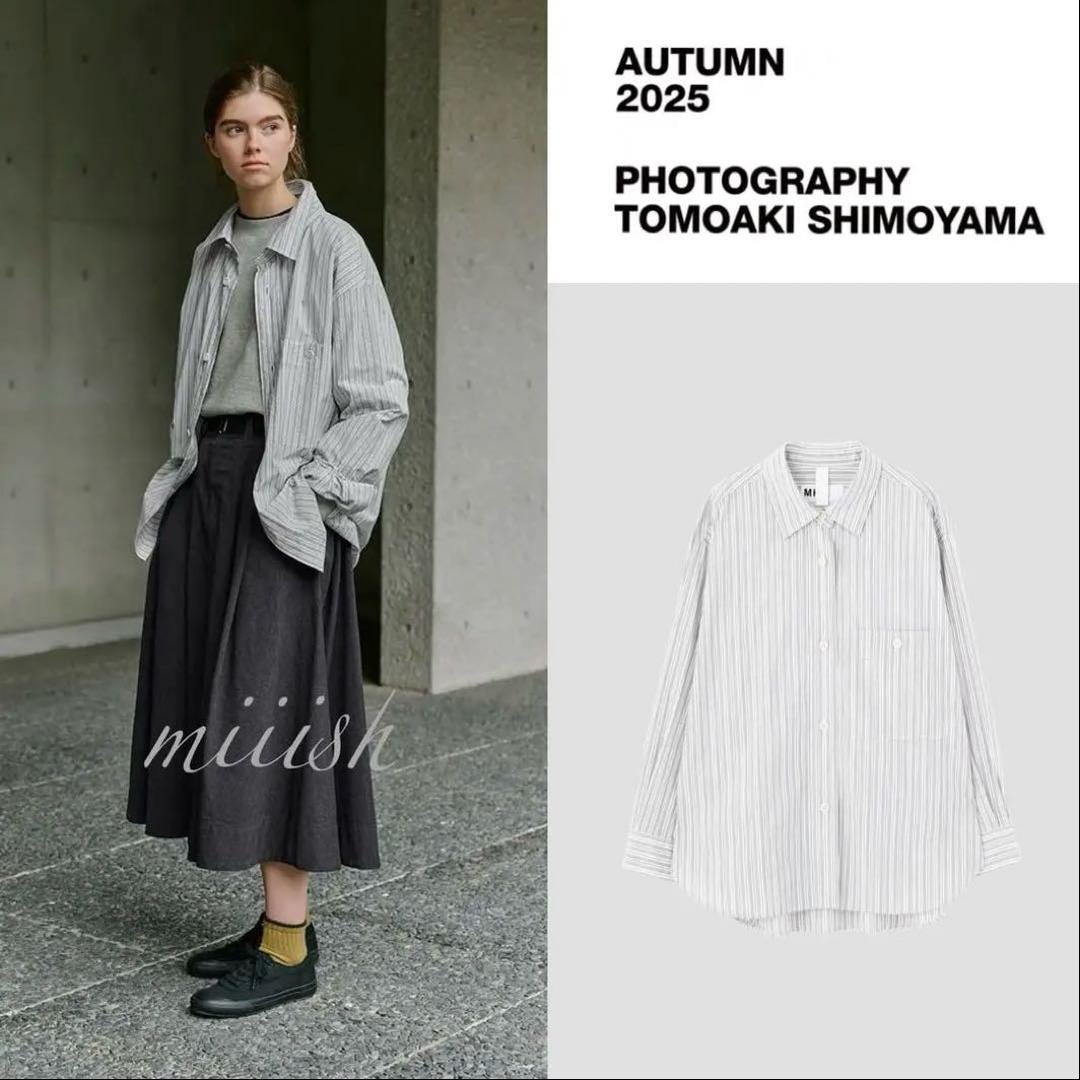 2025今季新作 マーガレットハウエル ストライプコットンシャツ カタログ掲載
