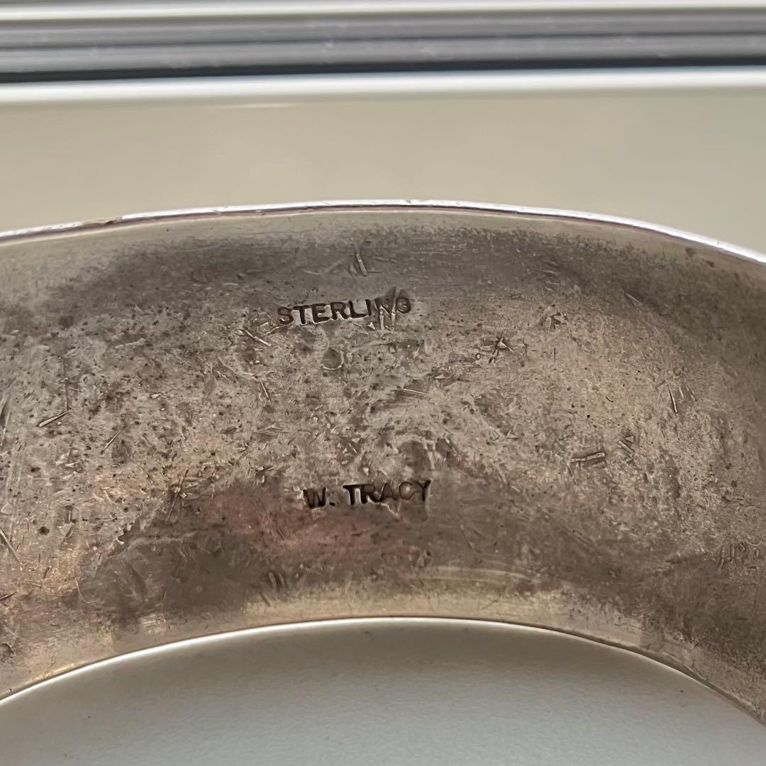 ナバホ族 スターリングシルバー スタンプワーク　ワイドバングル ヴィンテージ