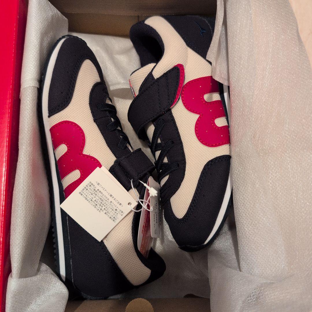 【新品】ミキハウス 21cm スニーカー ネイビー/ベージュ