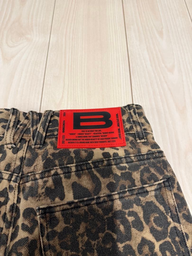 BEEDEN ビーデン レオパードデニムパンツ