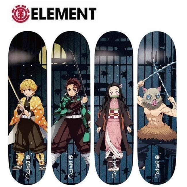 新品 エレメント 鬼滅の刃 スケートボードデッキ 4本セット Element