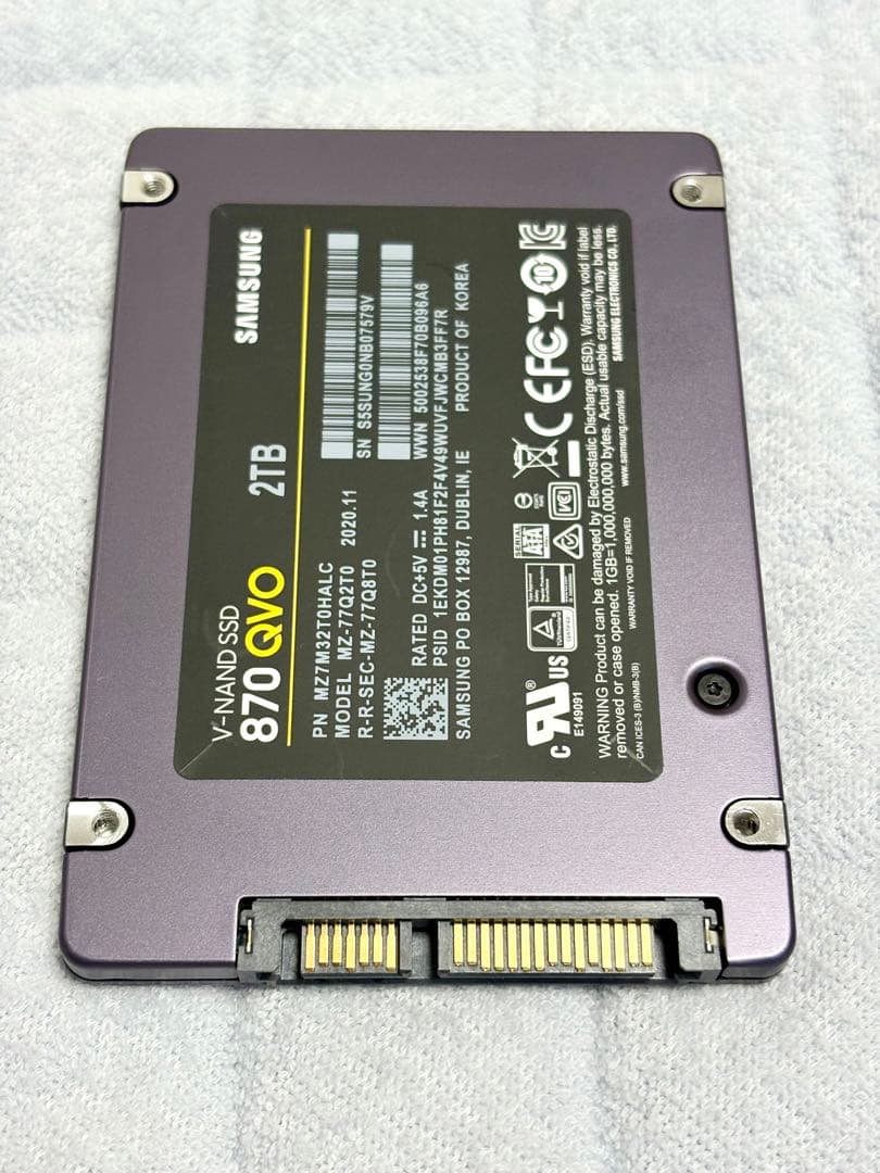 Samsung 870 QVO 2TB SATA 2.5インチ 内蔵 SSD