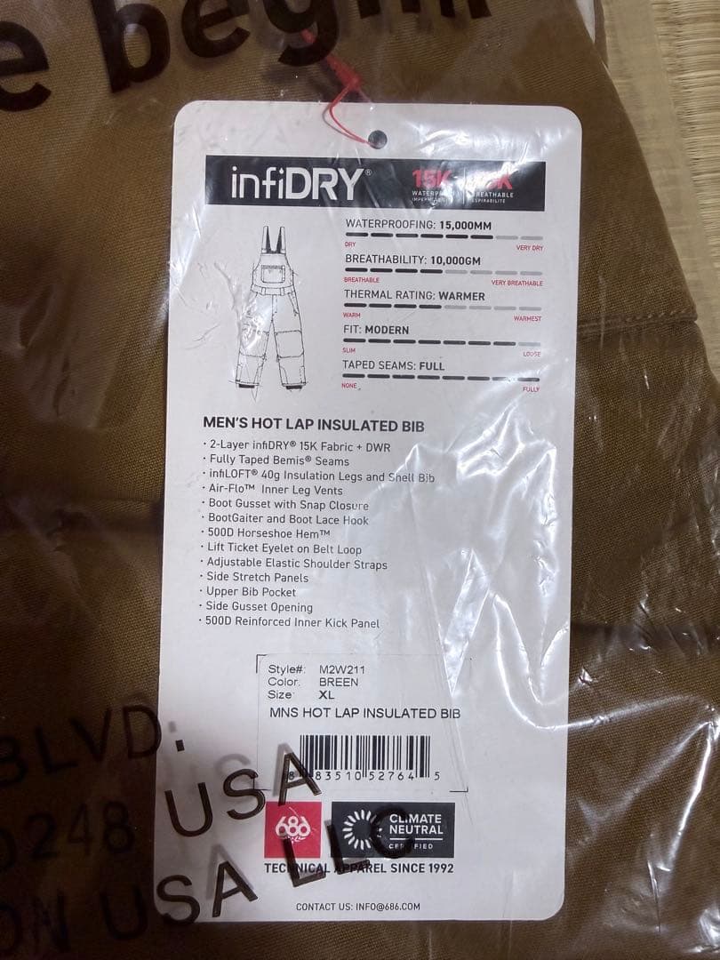 686 ビブパンツ　未開封　新品　　24-25 XL