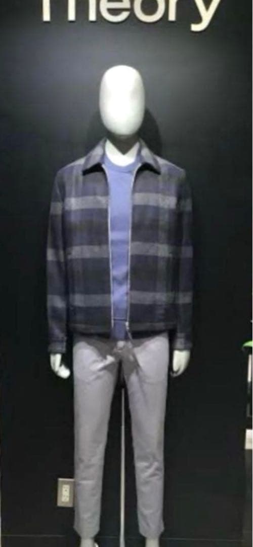 Theory メルトンウールブルゾンモザイクチェック　Lサイズ