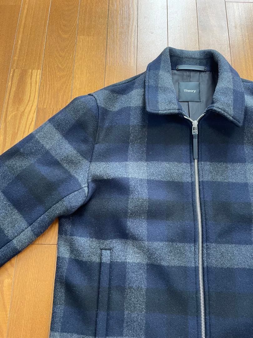 Theory メルトンウールブルゾンモザイクチェック　Lサイズ