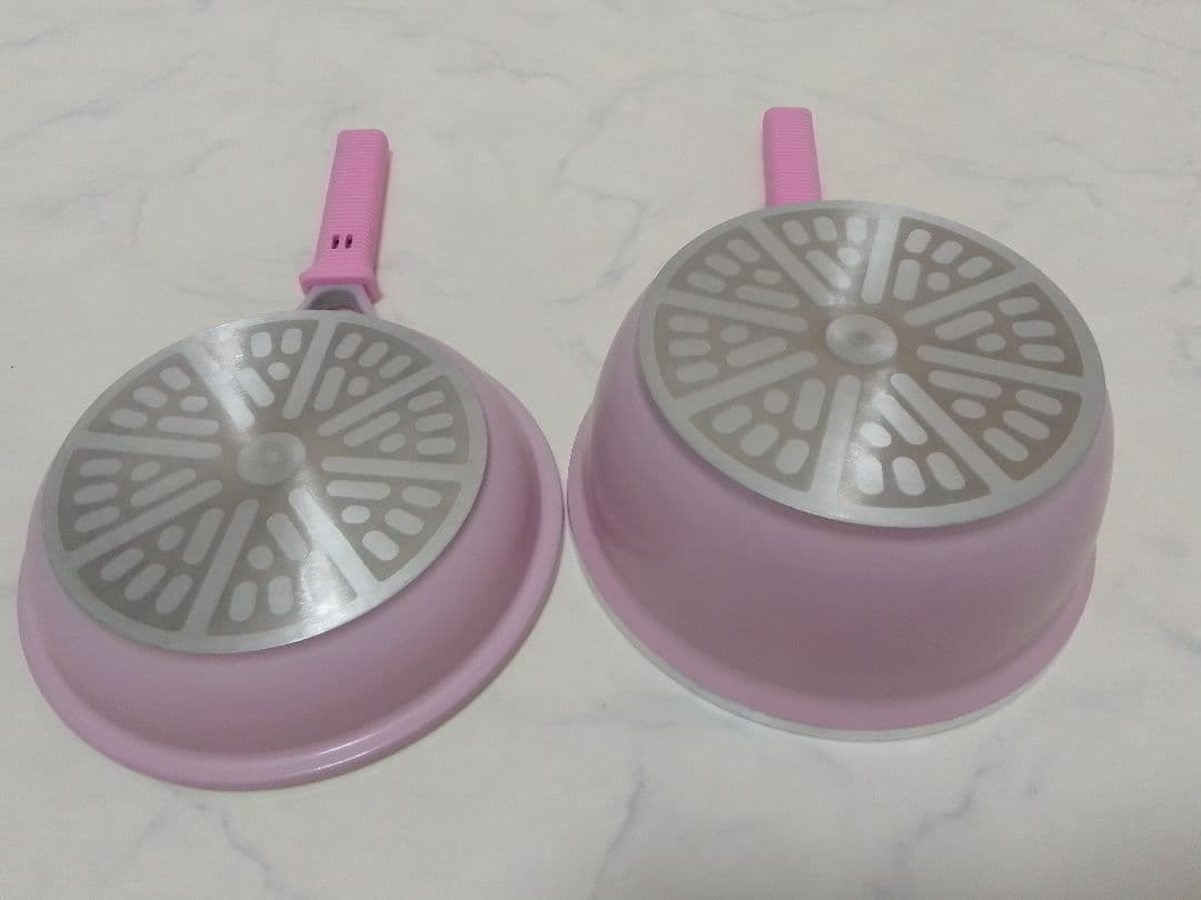 ☆未使用☆ アサヒ軽金属 ダブルパン ガラス蓋付 ピンク 片手鍋 フライパン