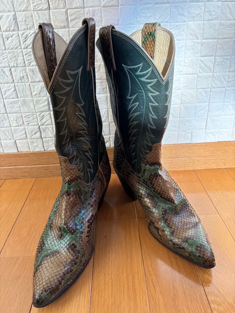 Justin ジャスティン D7414 パイソン USA製 ウエスタンブーツ