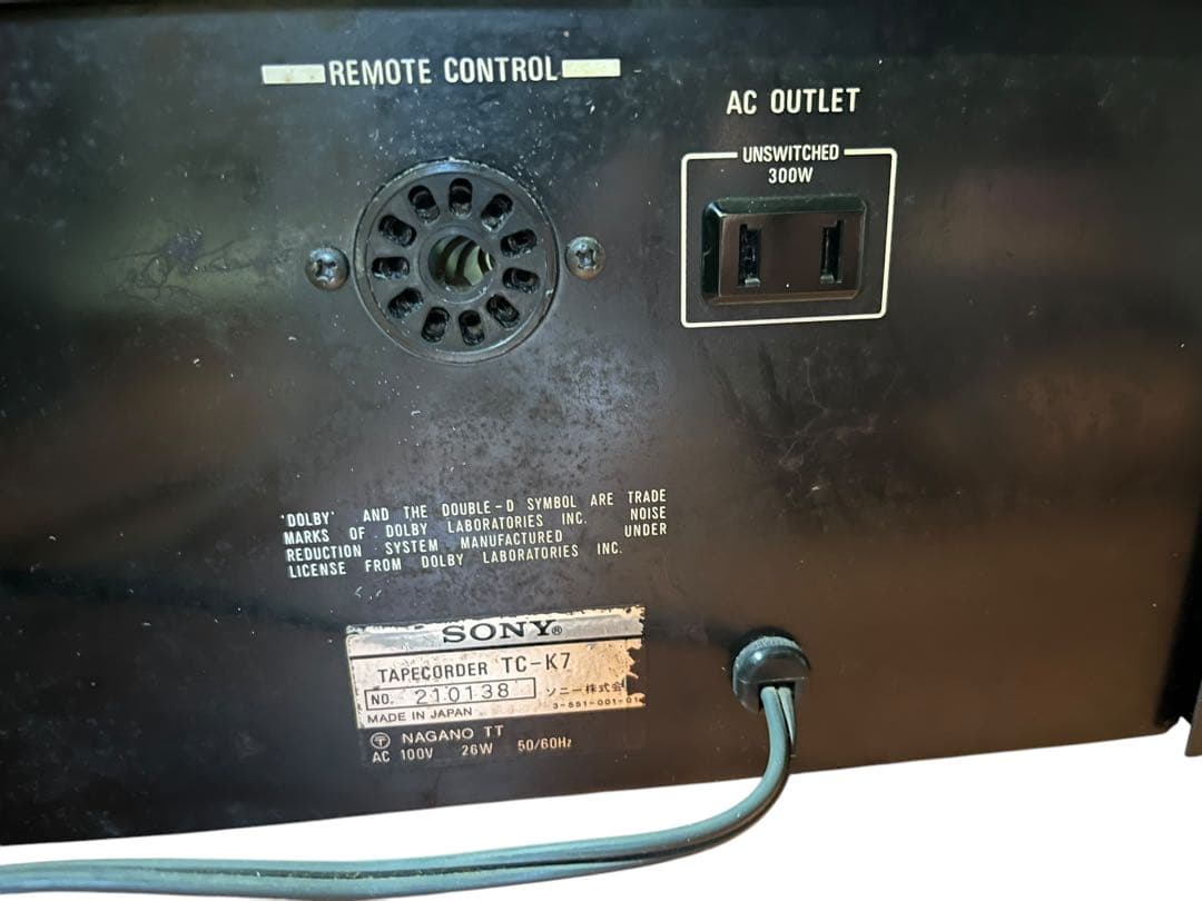 SONY カセットデッキ ステレオ TC-K7 ラジカセ 通電確認済