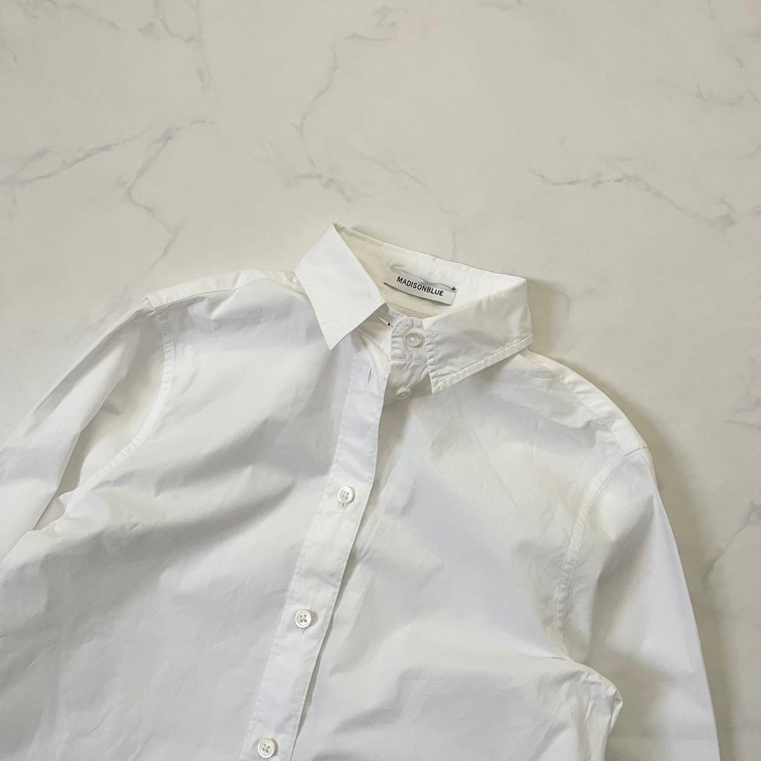 ko様　希少サイズ　マディソンブルー マダムシャツ 長袖 白　B刺繍　02サイズ