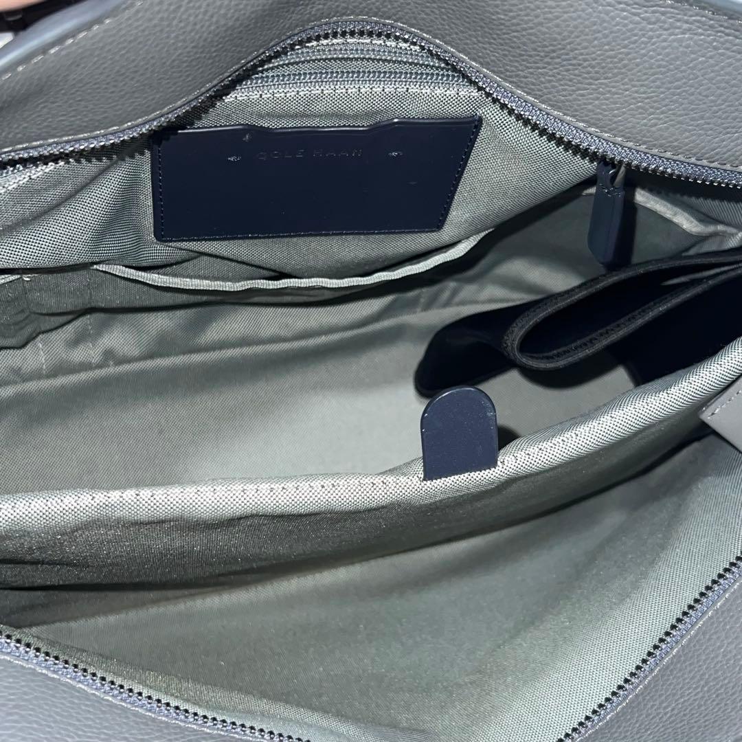 美品✨ コールハーン トライボロトート 2way 大容量　牛革　グレー