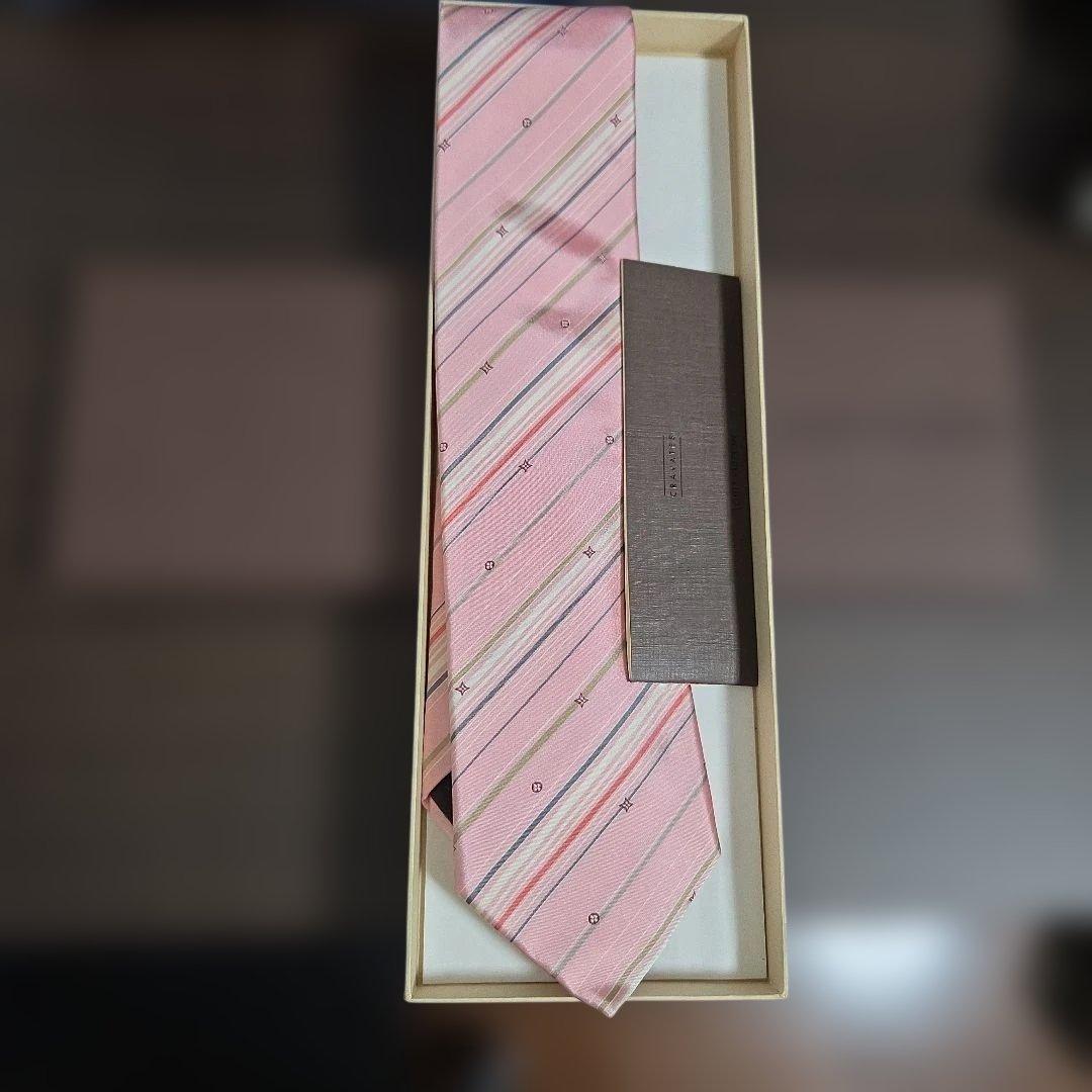 Louis Vuitton ピンク ストライプ ネクタイ