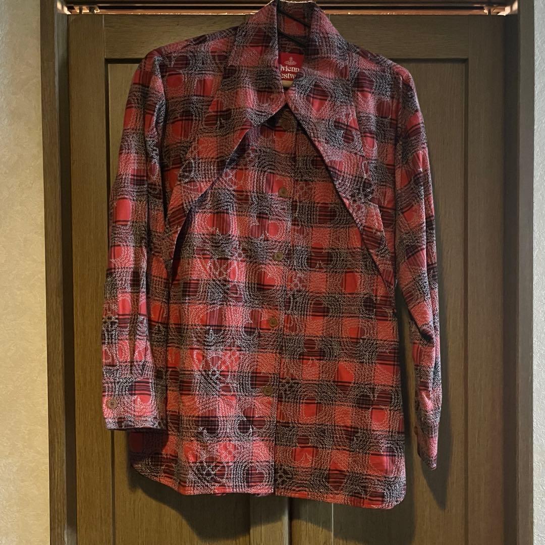 ヴィヴィアン　総柄　変形襟　シャツ