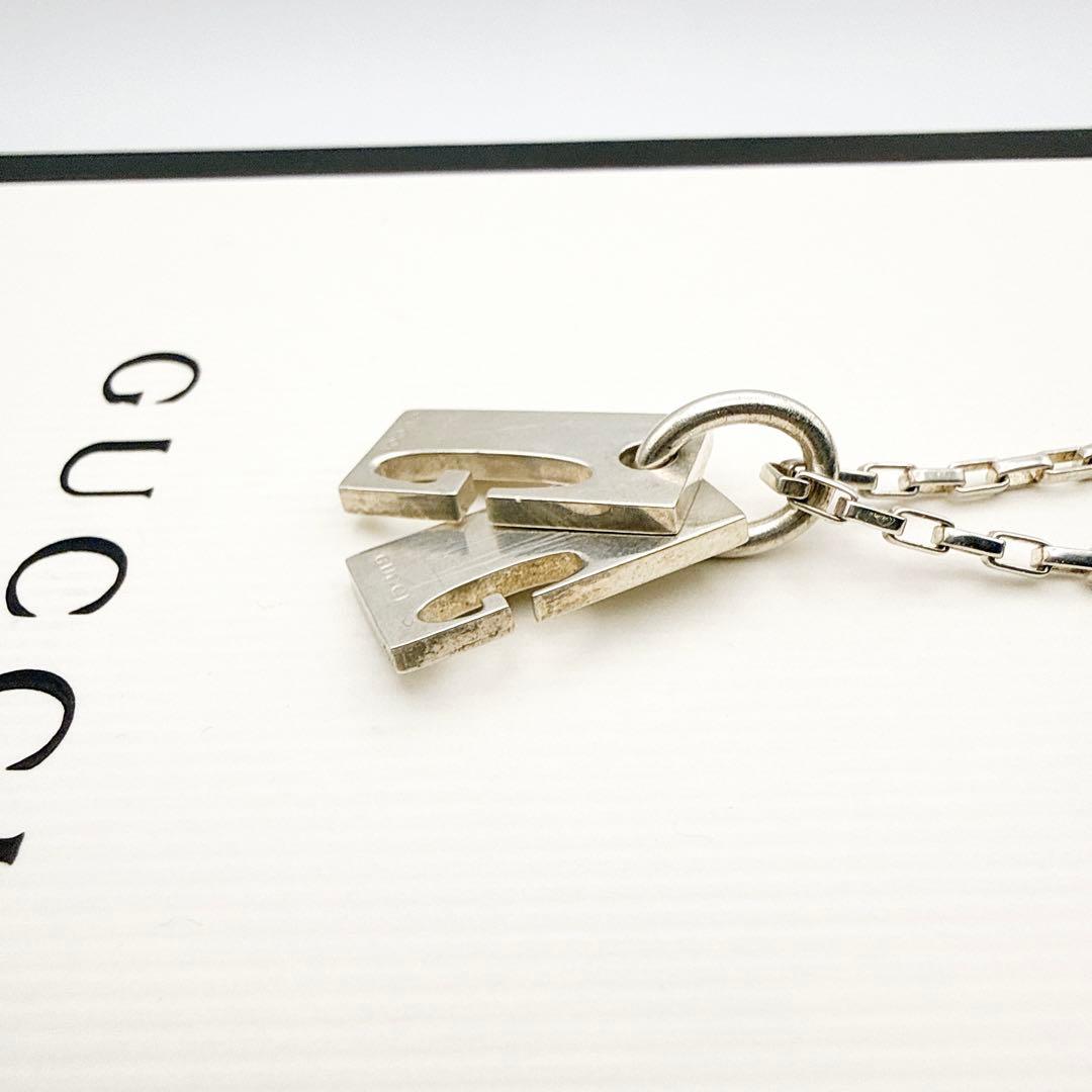 3010-1 人気✨GUCCI ダブルG ロゴ　ネックレス　シルバー