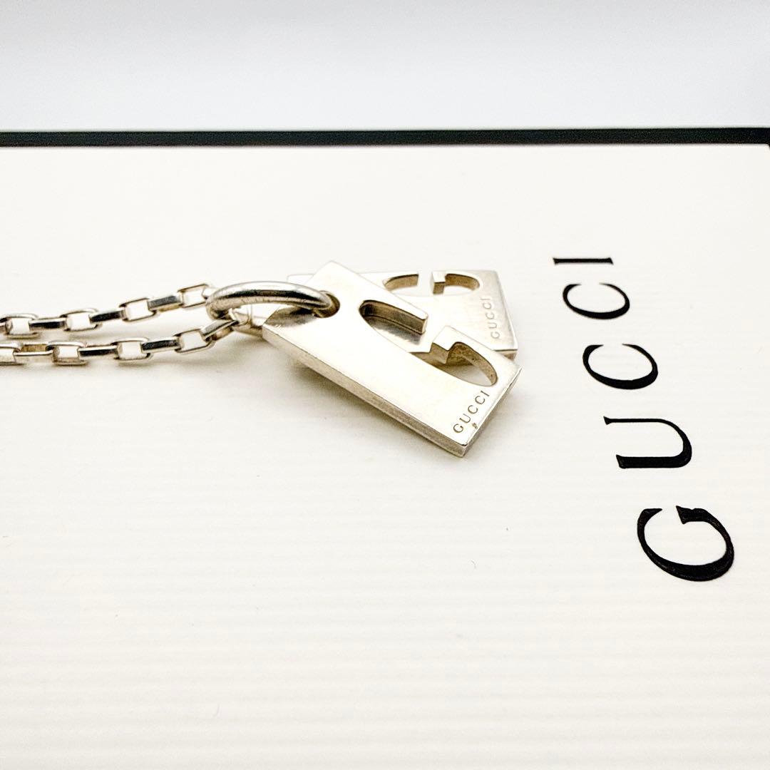 3010-1 人気✨GUCCI ダブルG ロゴ　ネックレス　シルバー