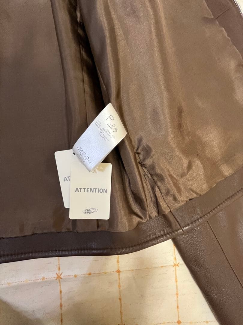 新品レイビームス ラムレザージャケット　ブラウンL