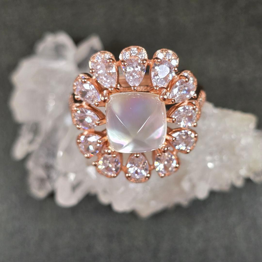 天然水晶xマザーオブパール　リング　天然水晶　マザーオブパール　指輪