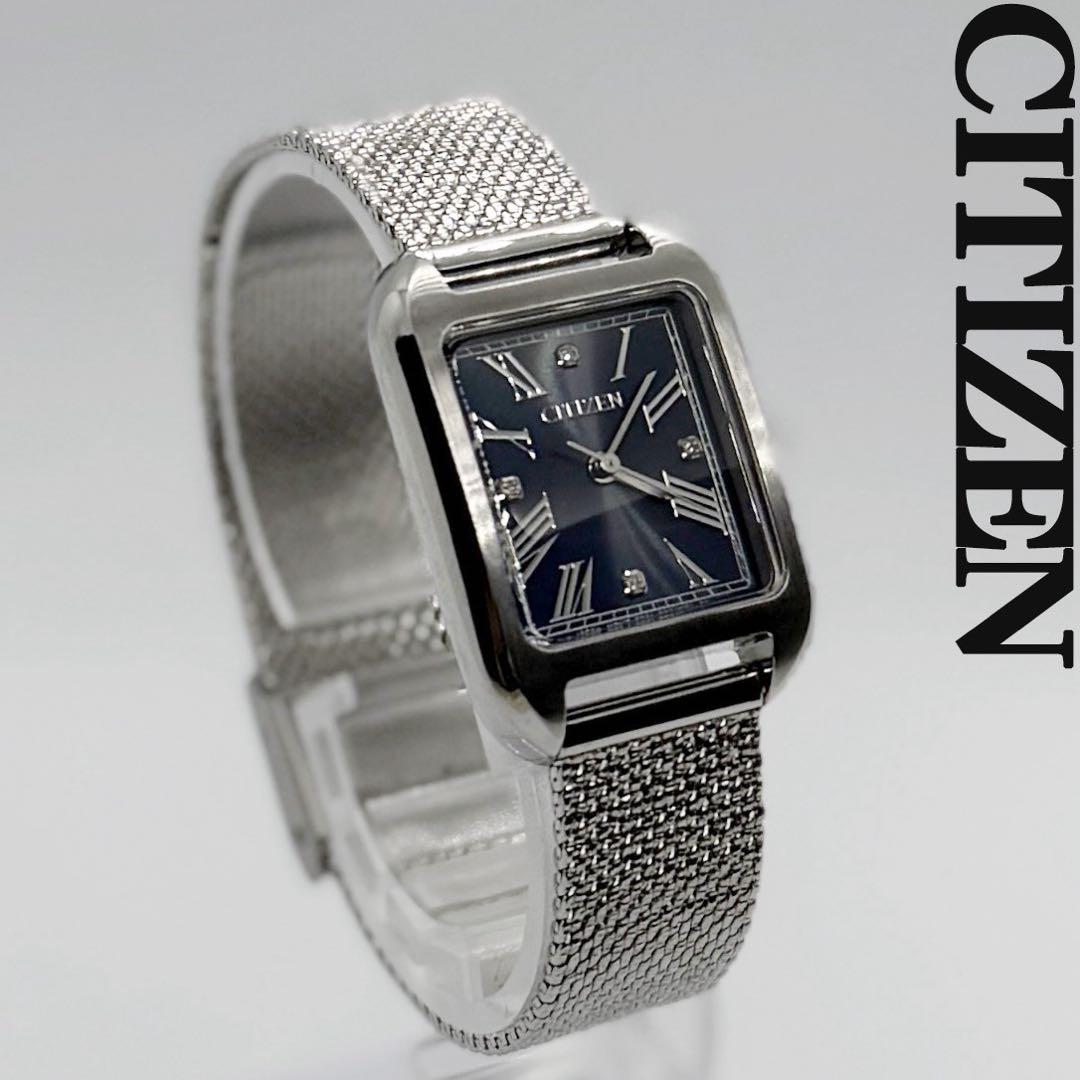 CITIZEN シチズン レディース 腕時計 4ポイントダイヤモンド ソーラー