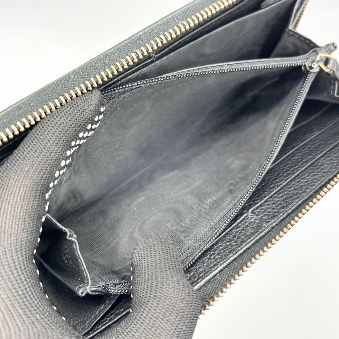 ✨極美品✨GUCCI 長財布　ヴィンテージロゴ　ラウンドファスナー　ブラック