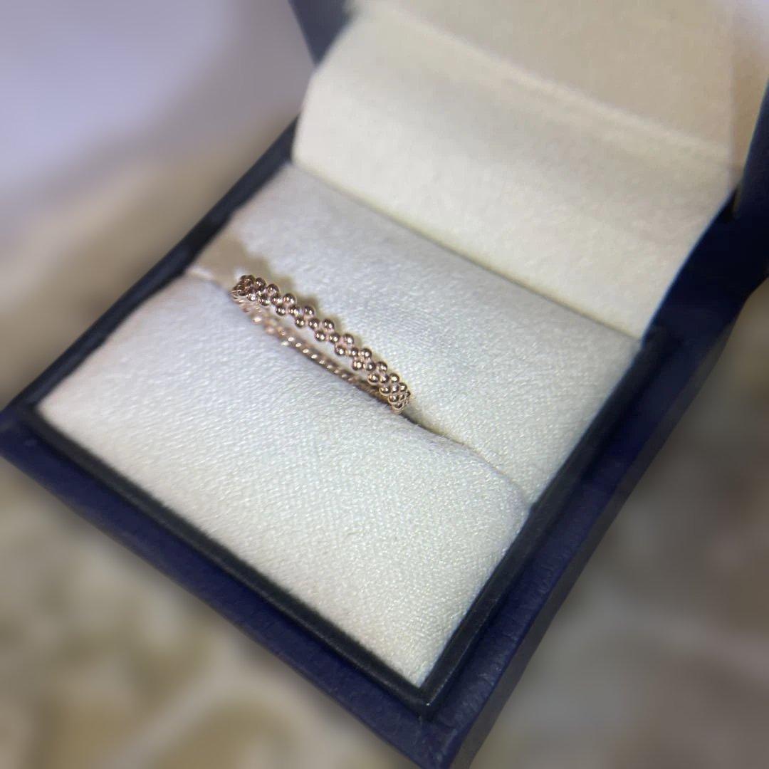 アガットピンキーリング4号ビーズデザインリング