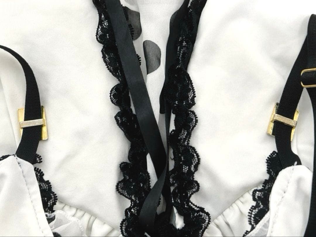 GOLDS♡初期デザイン♡ドット柄キャミトップス♡2点セット♡ホワイト×ブラック