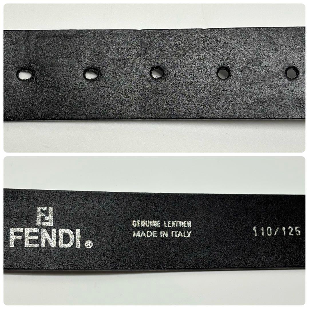 フェンディ　FENDI ベルト　レザー　FFロゴ　シルバー