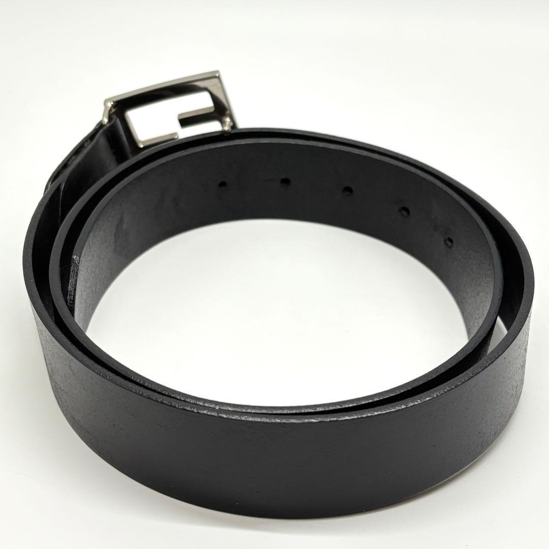 フェンディ　FENDI ベルト　レザー　FFロゴ　シルバー