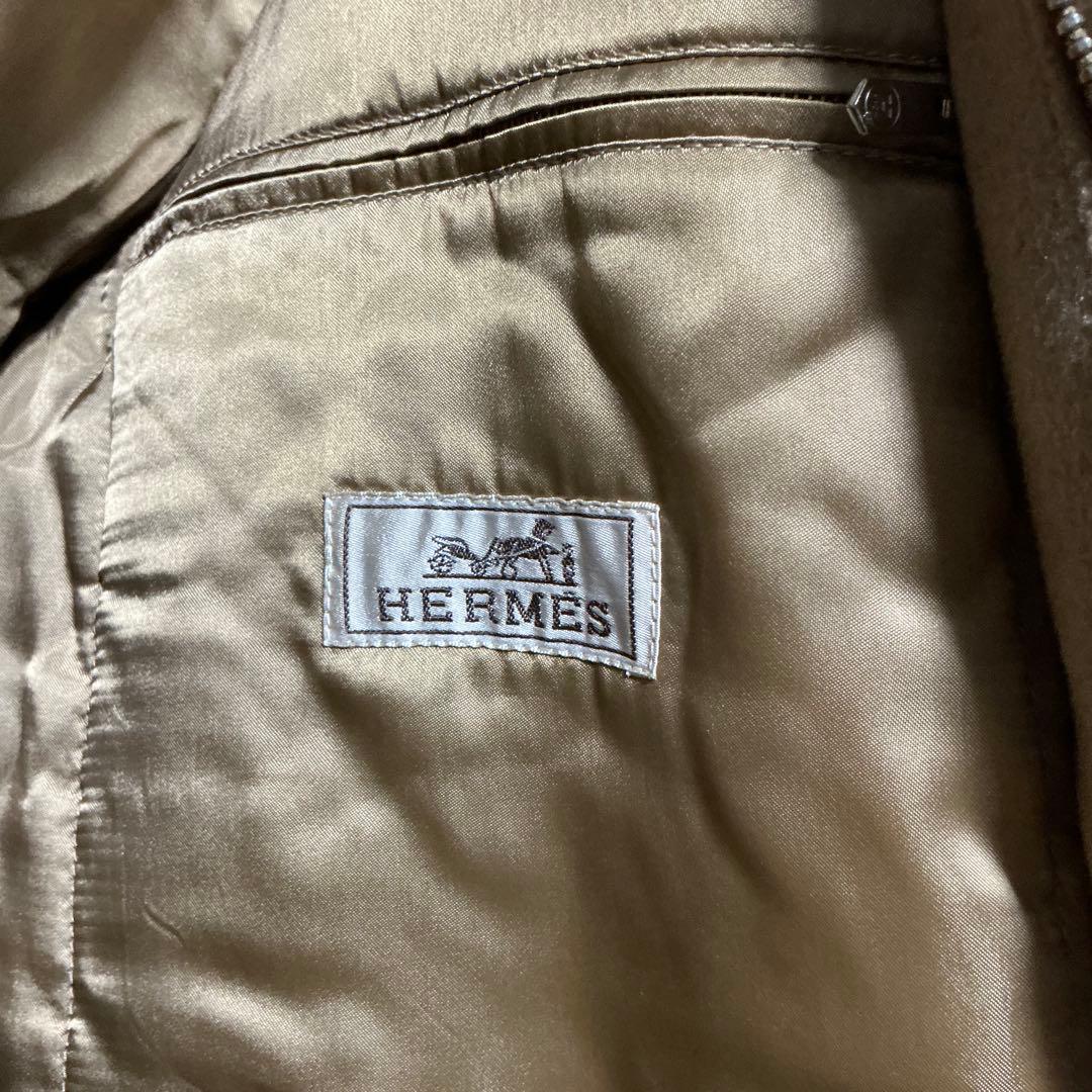 【美品】HERMES　エルメス　カシミヤ100%　ブルゾン　ベージュ