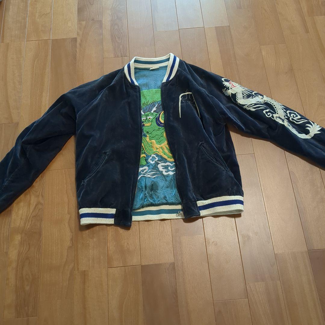 刺繍スカジャン ネイビー