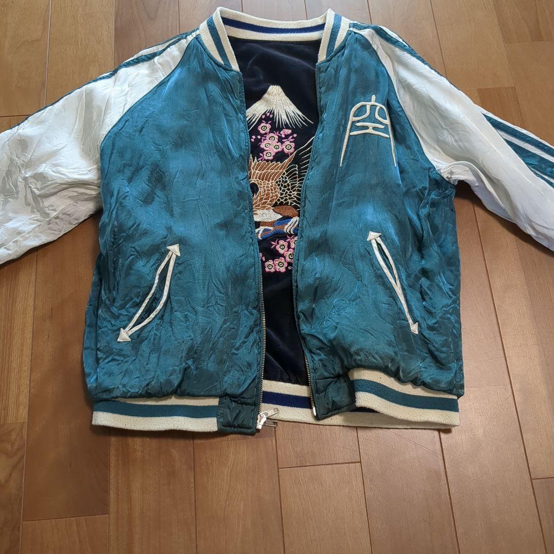 刺繍スカジャン ネイビー