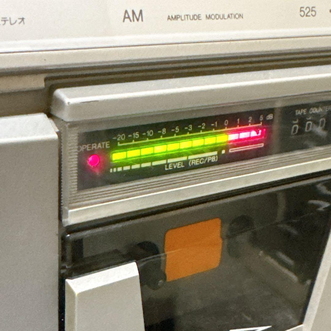 AIWA CS-50 日本製 ラジカセ シルバー FM/AM受信OK 昭和レトロ