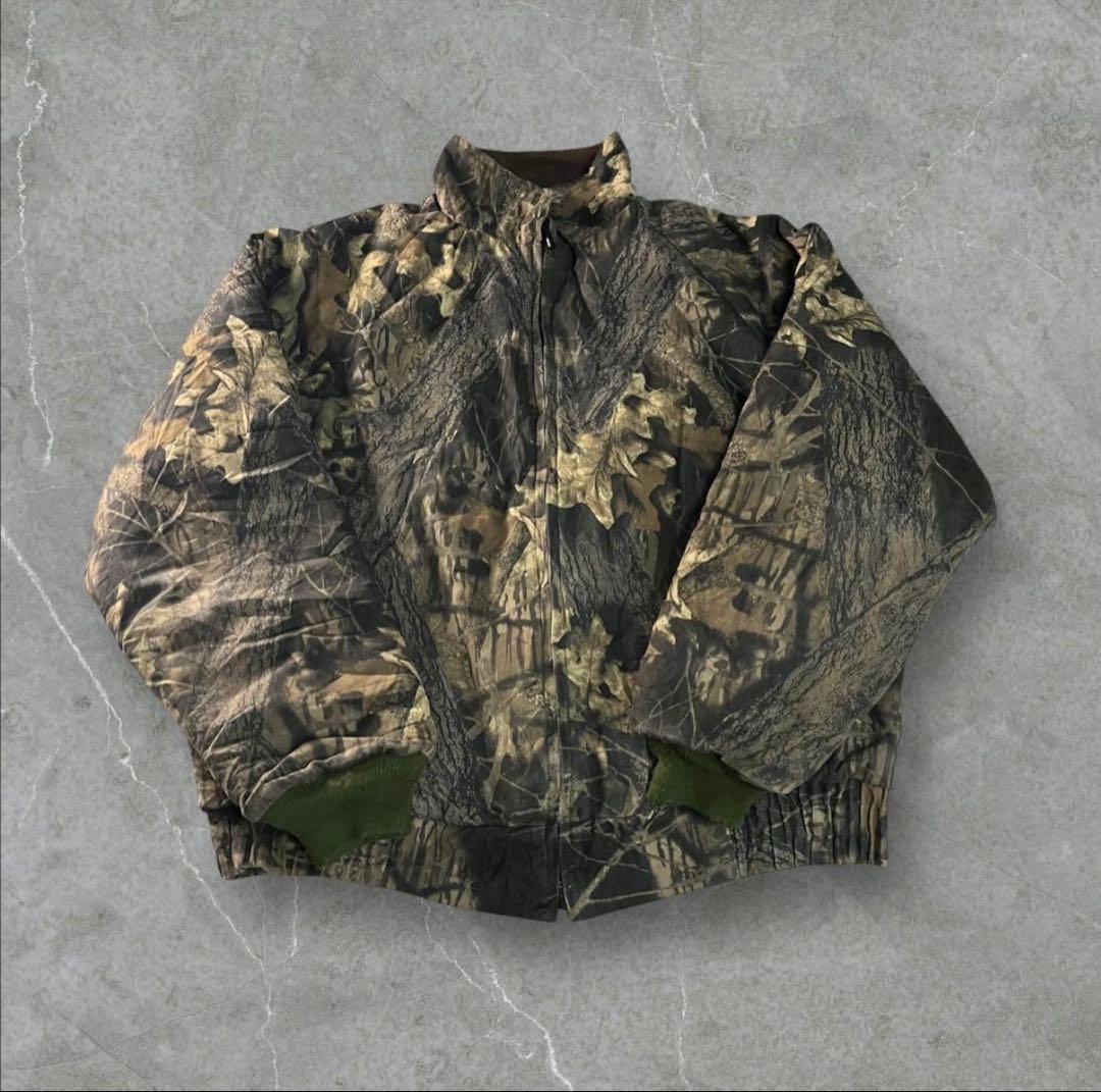 USA製MOSSY OAK迷彩中綿カモフラリアルツリーウォームアップジャケット