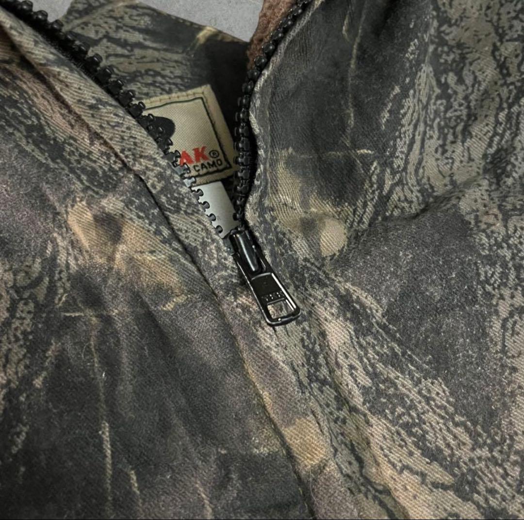 USA製MOSSY OAK迷彩中綿カモフラリアルツリーウォームアップジャケット