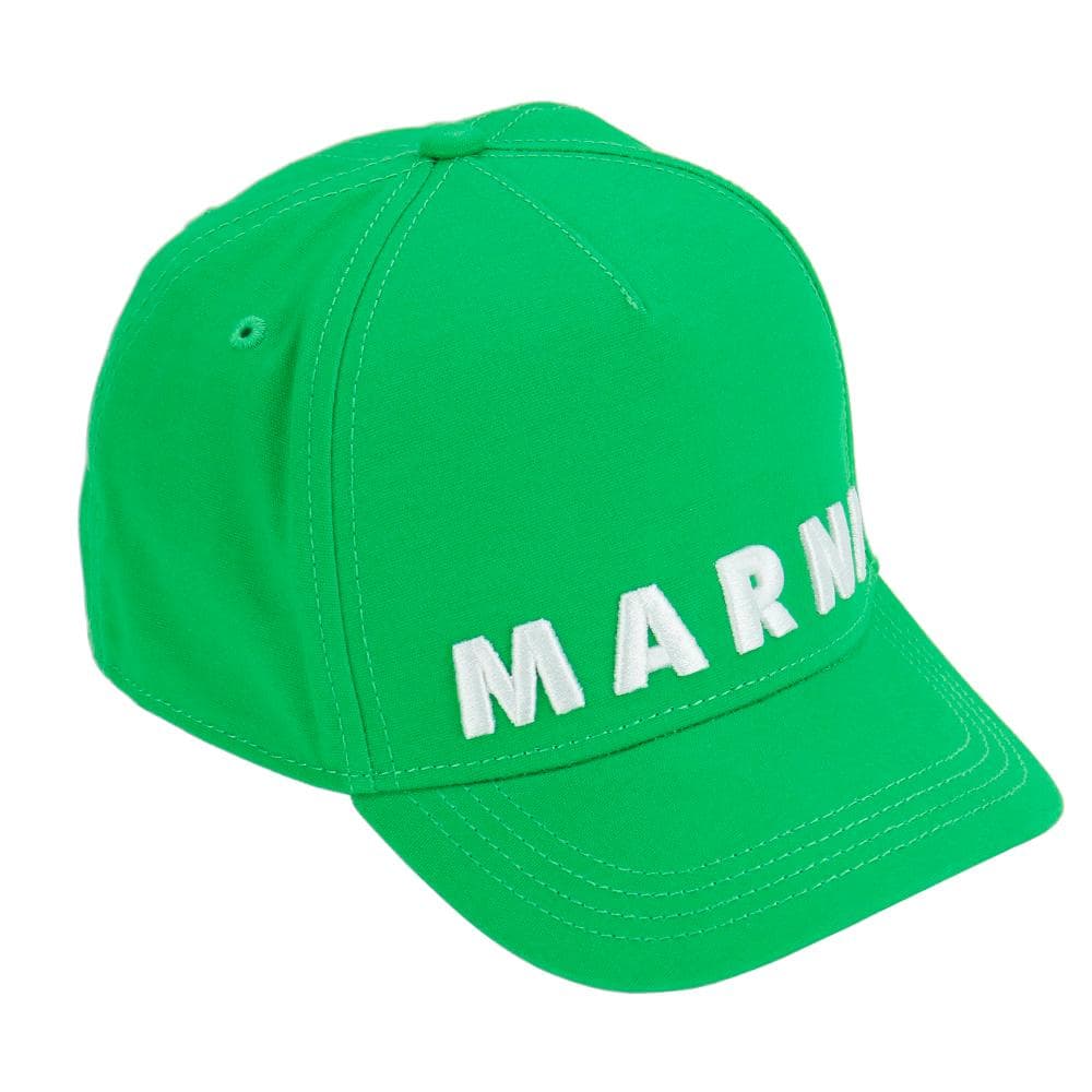 マルニ ベースボールキャップ グリーン マルニキッズ 大人も着用可能 コットン