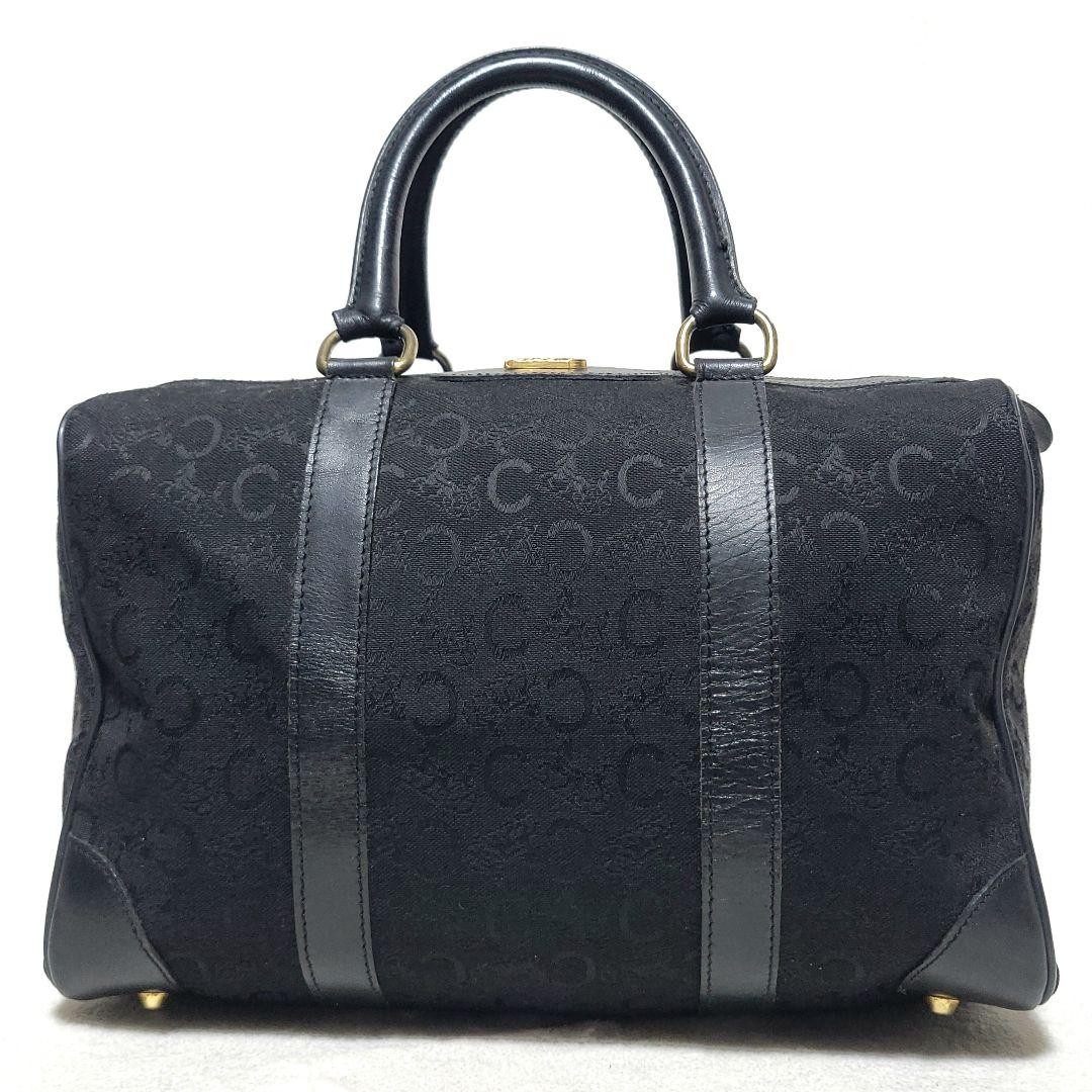 CELINE　ボストンバッグ Cマカダム 馬車金具 レザー キャンバス 大容量