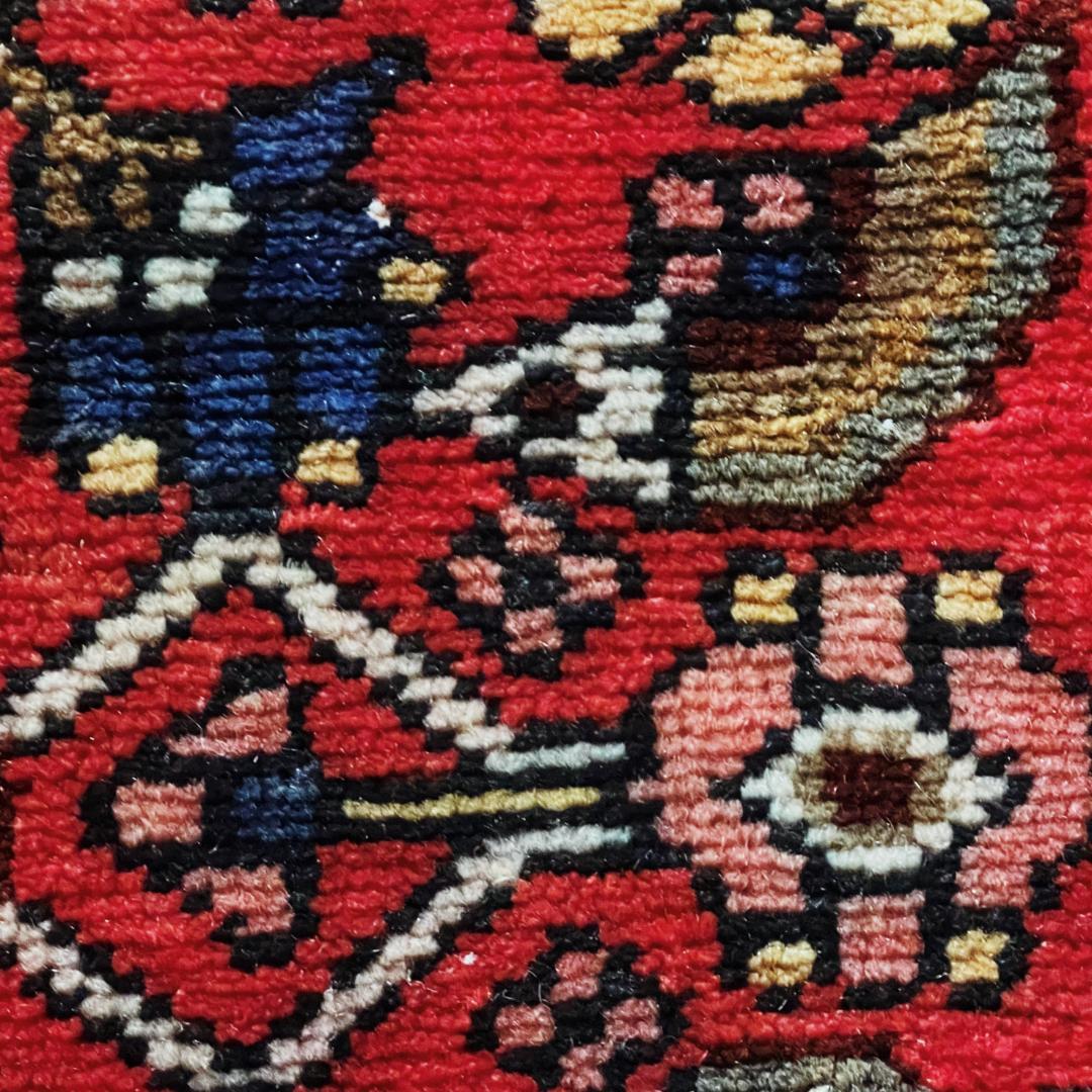 155×82〜90 アフガニスタン バルーチ族 手織りヴィンテージラグ 花と鳥