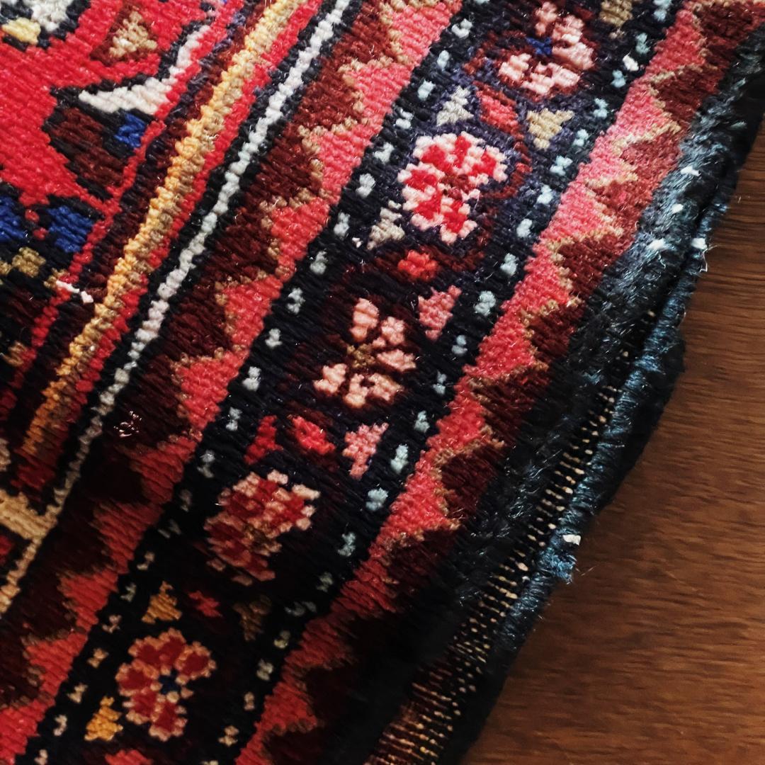 155×82〜90 アフガニスタン バルーチ族 手織りヴィンテージラグ 花と鳥