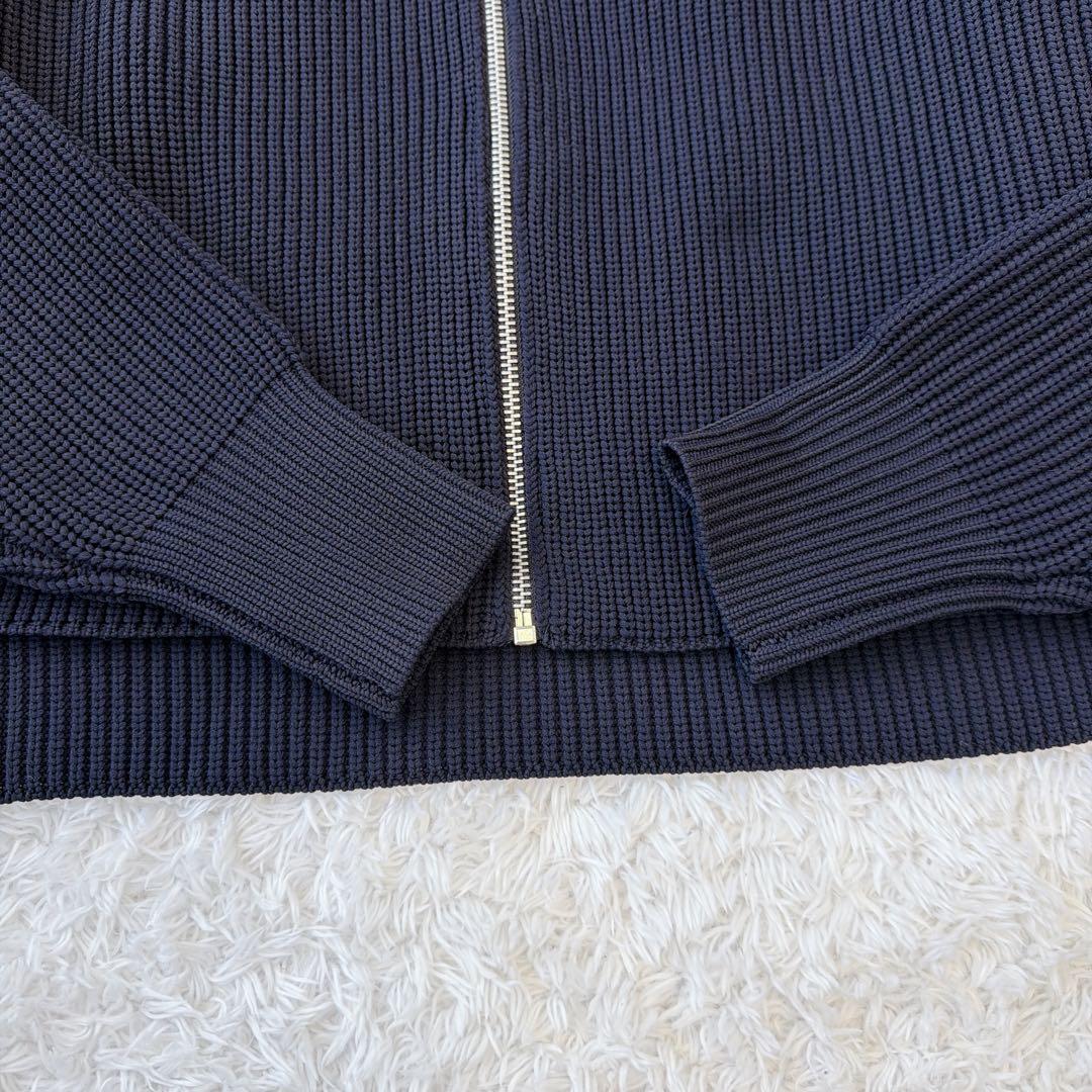 美品 FORME ジップニットカーディガン　ネイビー
