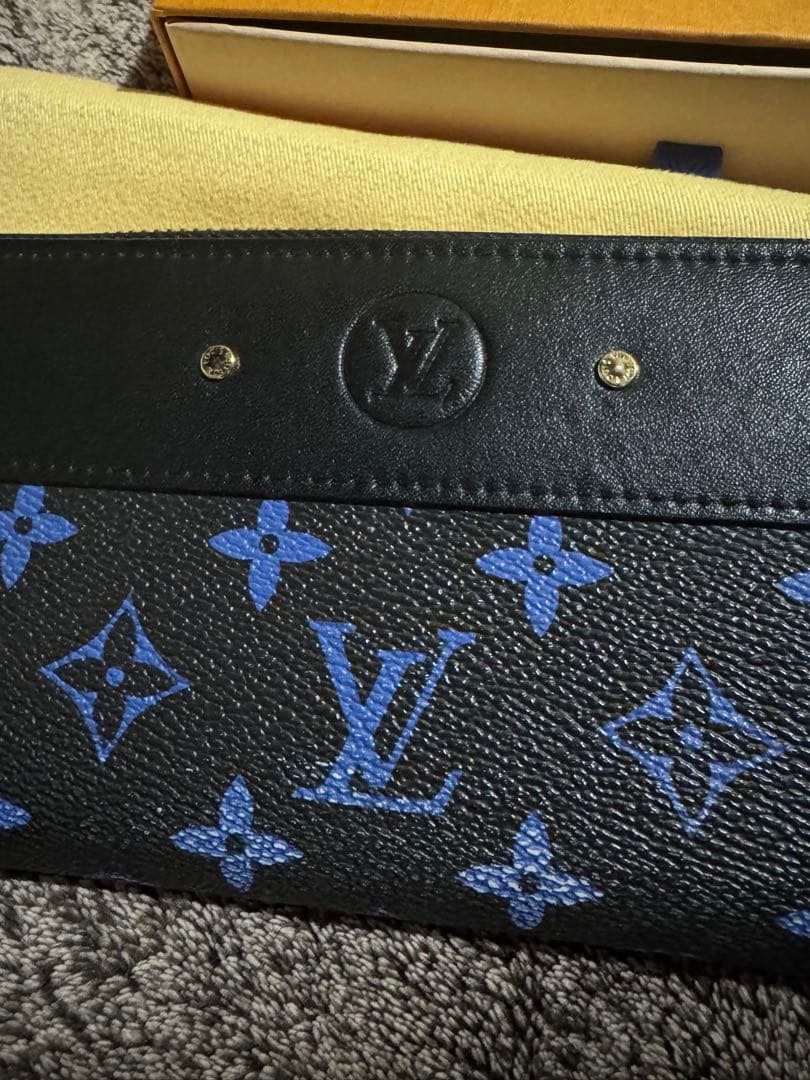 LOUIS VUITTON 長財布 ブラック/ブルー　メンズ