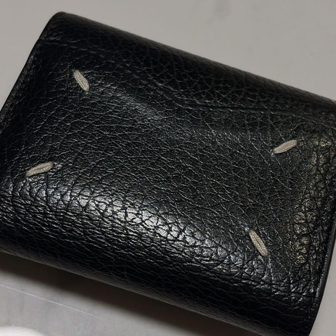 メゾンマルジェラ レザー 4ステッチ コンパクトウォレット 三つ折り財布 美品