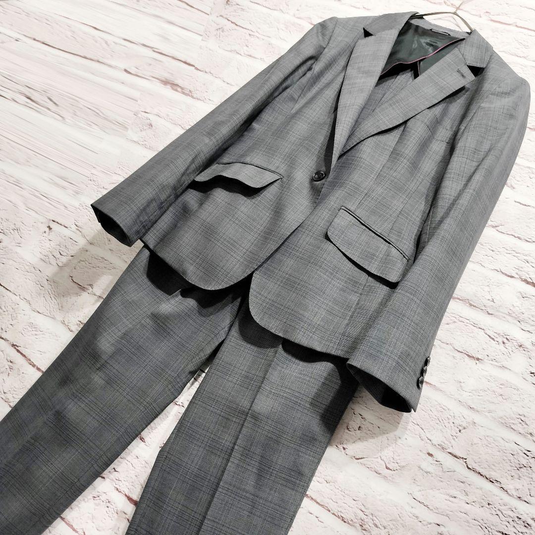 【ワンボタン】ヒルトン HILTON セットアップ パンツスーツ グレンチェック