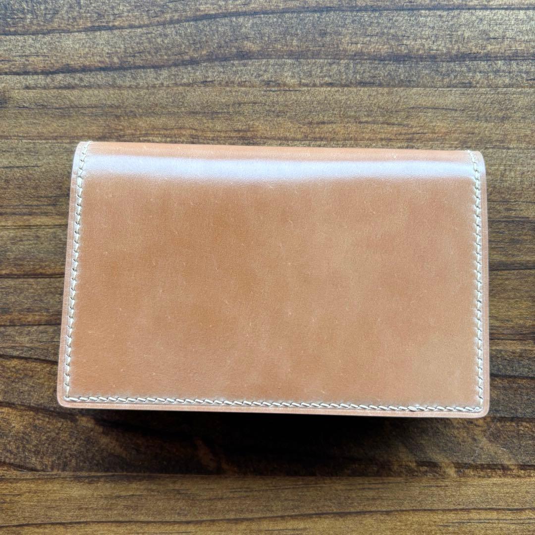 大容量名刺入れ　コードバン　ナチュラル　レーデルオガワ