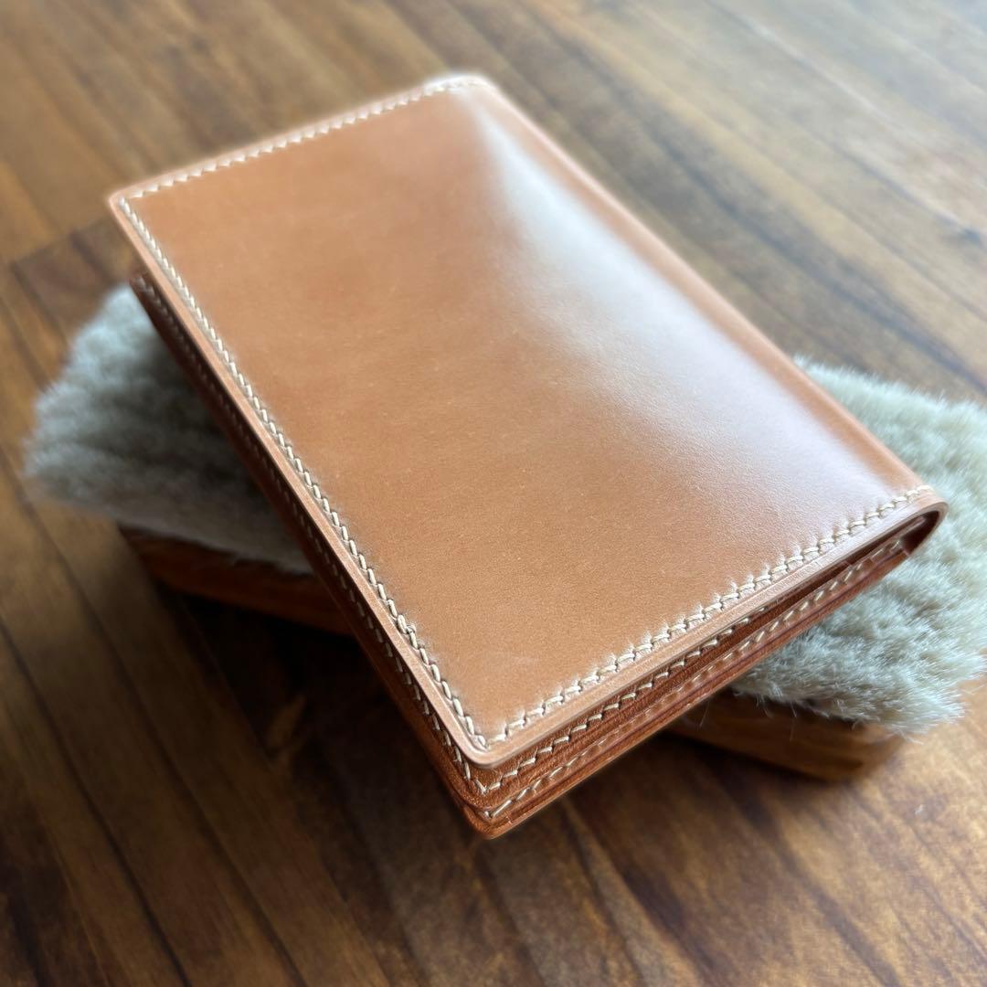 大容量名刺入れ　コードバン　ナチュラル　レーデルオガワ