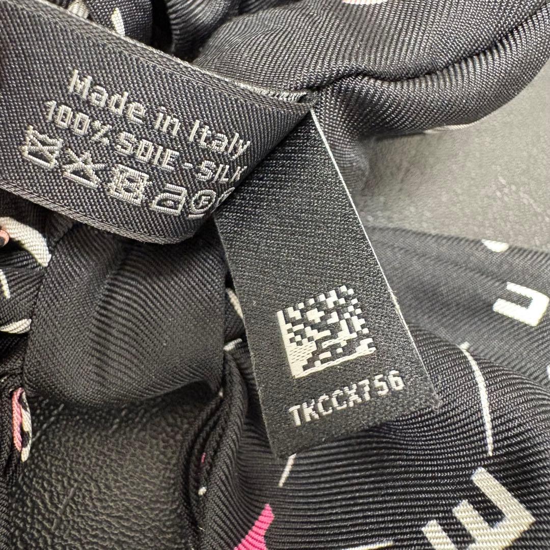 CHANEL シャネル ココマーク ロゴ リボン シュシュ　シルク AA9304