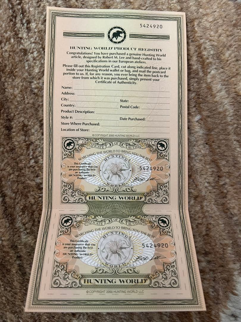 【新品】HUNTING WORLD トートバッグ タグ・保証カード付 カーキ