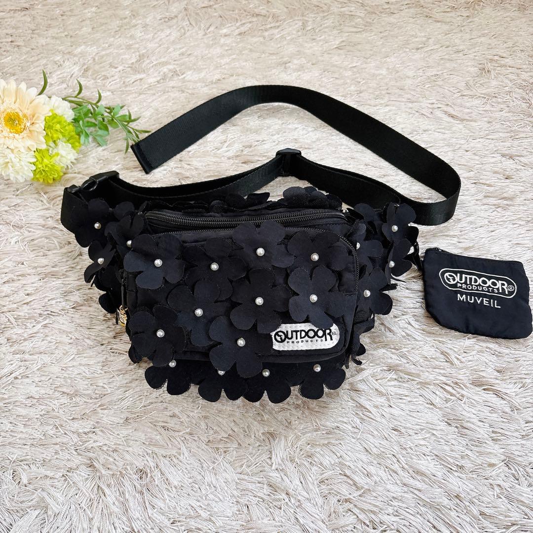 極美品✨MUVEILミュベール×アウトドアプロダクツ コラボ ウエストポーチ 黒