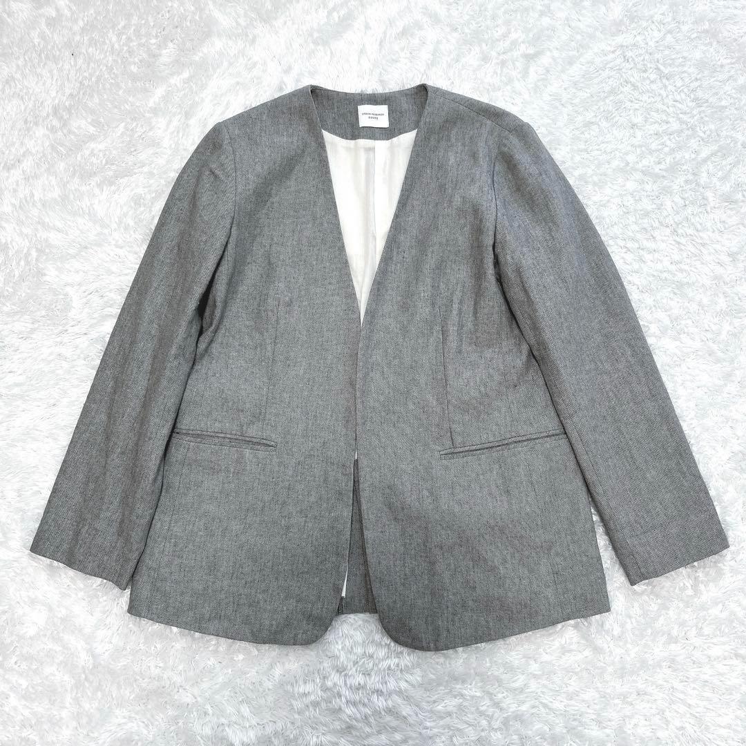 アーバンリサーチ 他　パンツスーツ　オフィスカジュアル　ノーカラー　グレー 黒